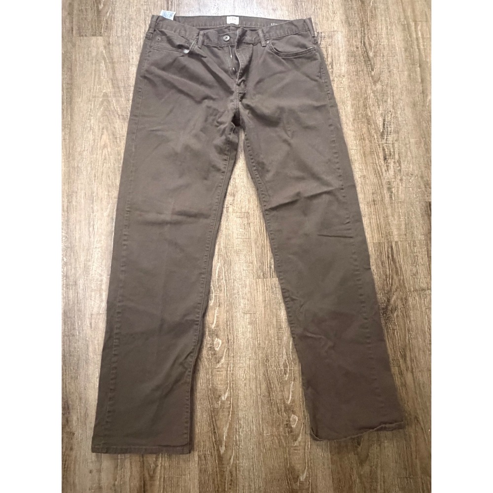 Dockers Mens Straight Fit Brown Stretch Cotton Pants 36x34 Casual Chinos